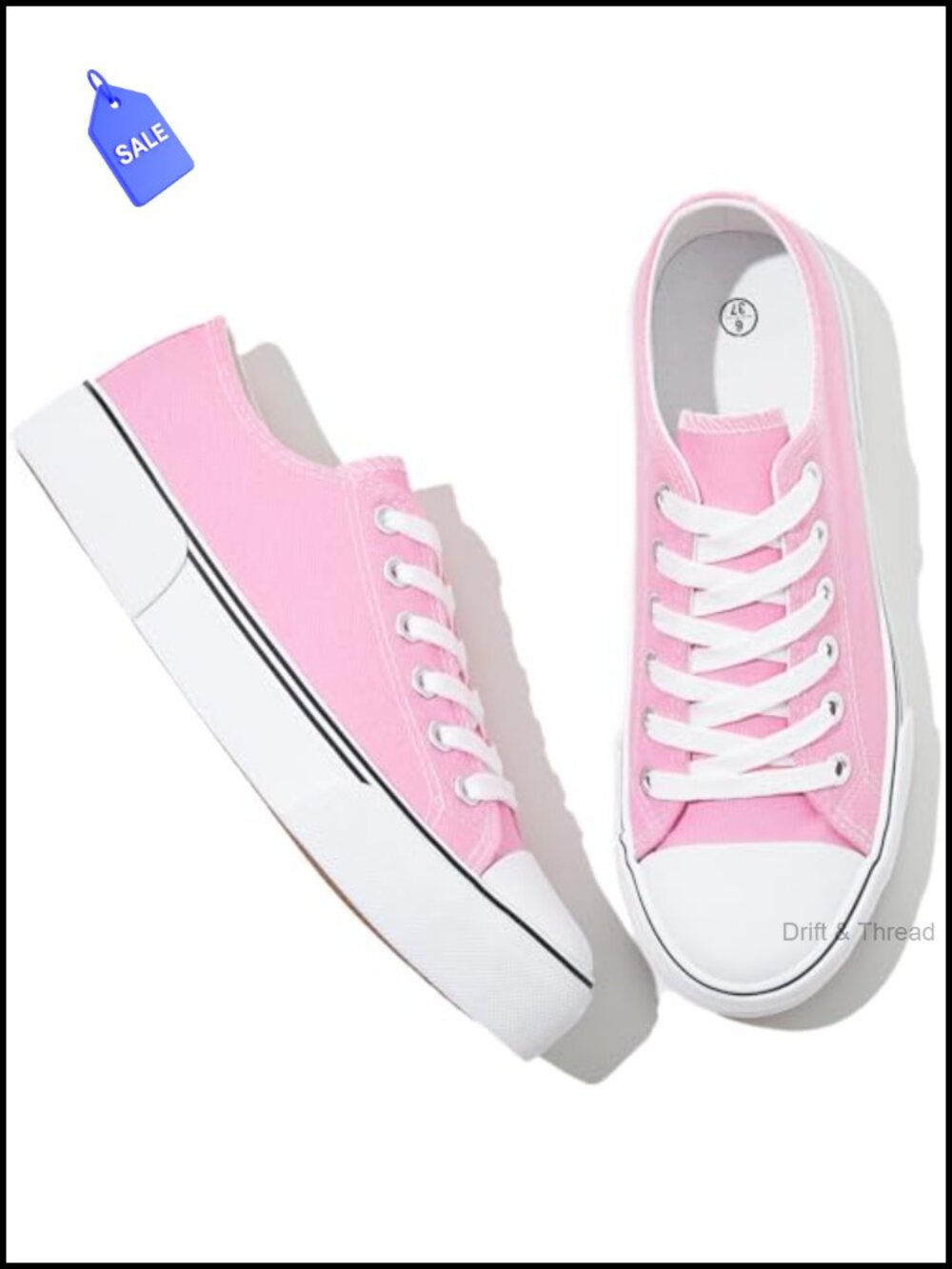 Low Top Canvas Sneakers Lace Up Comfortable Walking Shoes